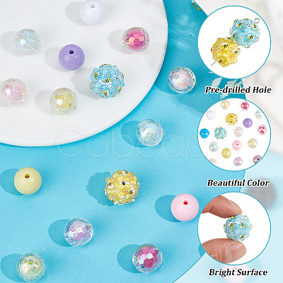 5Pcs 5 Colors Handmade Polymer Clay Beads CLAY-PA0001-48-1