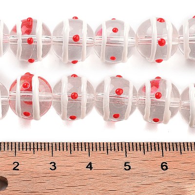 Glass with Enamel Beads Strands GLAA-M047-01F-1
