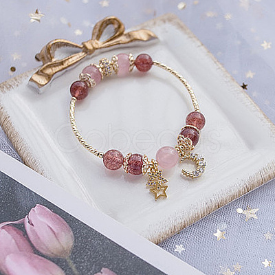 2 Strands Natural Rhodochrosite Beads Strands G-GO0001-11B-1