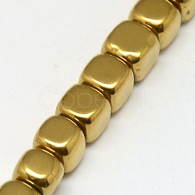 Electroplate Non-magnetic Synthetic Hematite Beads Strands G-J172-3x3mm-07-1