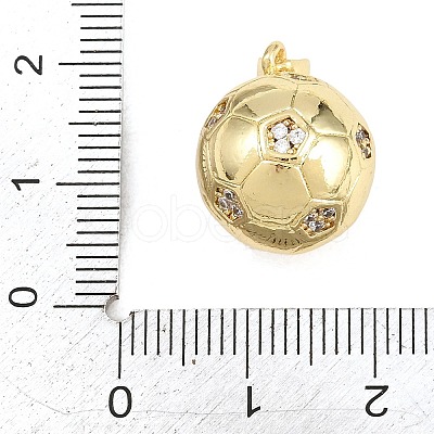 Football Brass Micro Pave Cubic Zirconia Pendants KK-A297-09I-G-1