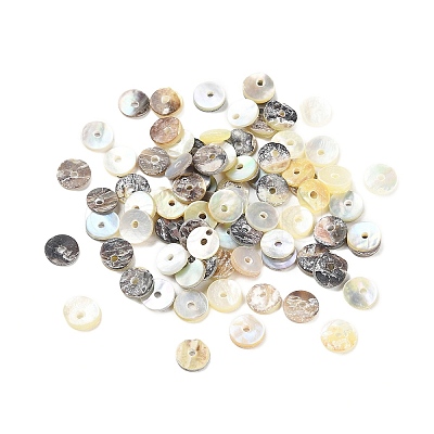 Natural Akoya Shell Flat Round Charms BSHE-Z003-39A-1