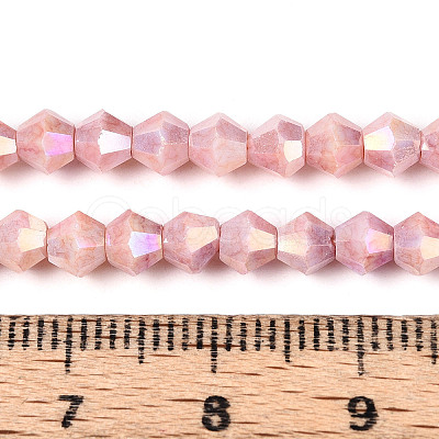 Anti-Tarnish Electroplate Bicone Glass Beads Strands EGLA-T021-4mm-16-05-1