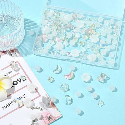 122Pcs 8 Styles Electroplate Transparent Glass Beads Sets EGLA-FS0001-51-1