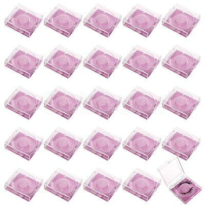 Portable Clear Rectangle Empty Eyelash Case CON-WH0086-077-1