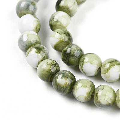 Baking Paint Glass Beads Strands X-DGLA-N003-6mm-C06-1