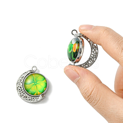 DIY Clover Rotatable Pendant Making Kits DIY-FS0005-44-1