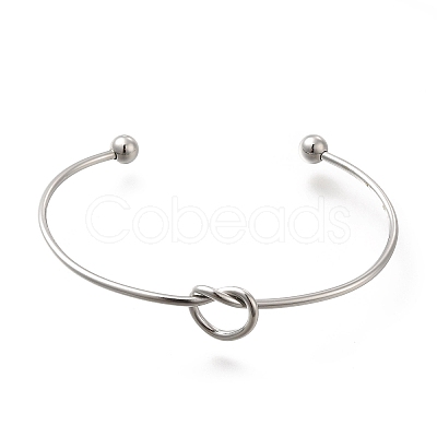 Non-Tarnish 304 Stainless Steel Knot Cuff Bangles for Women LS-BJEW-M233-04P-1