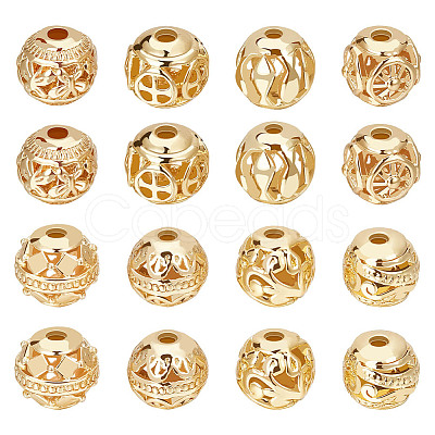 32Pcs 8 Style Alloy Hollow Beads PALLOY-BBC0001-05-1