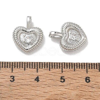 Brass Micro Pave Clear Cubic Zirconia Pendants CU-CBA6E4E-19P-A-1