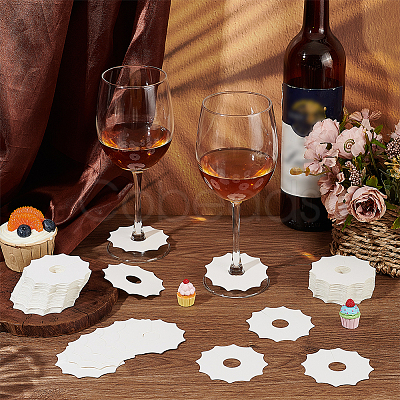 Paper Wine Glass Charms AJEW-WH0080-13D-1