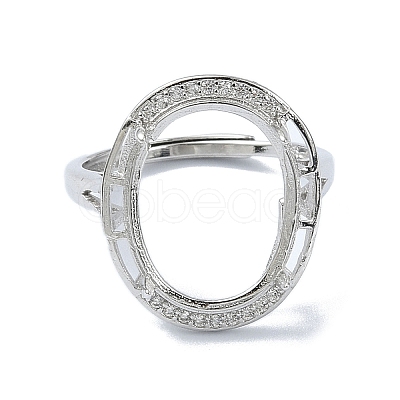 Adjustable 925 Sterling Silver 4 Prongs Ring Settings STER-K179-28P-1