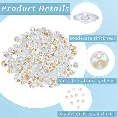 200Pcs Glass Charms RGLA-SP0001-03B-1