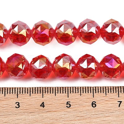 Transparent Electroplate Glass Beads Strands EGLA-N002-34C-B15-1