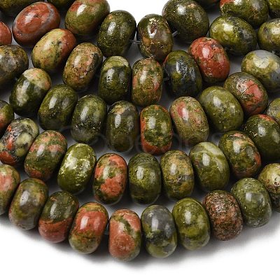 Natural Unakite Beads Strands G-A280-A20-03-1