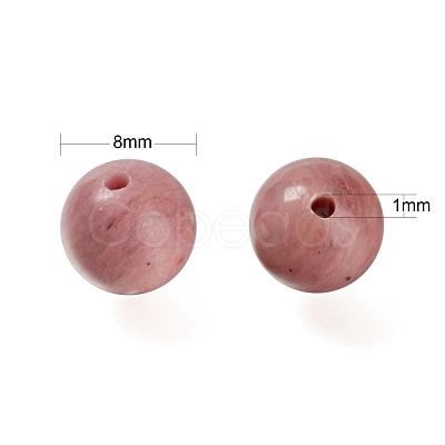 100Pcs 8mm Grade AAA Natural Rhodonite Round Beads DIY-LS0002-65-1