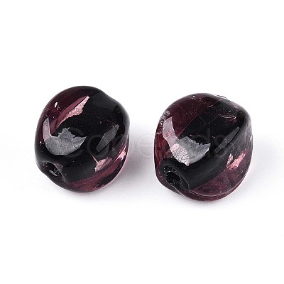 Handmade Silver Foil Lampwork Beads FOIL-T024-12A-1