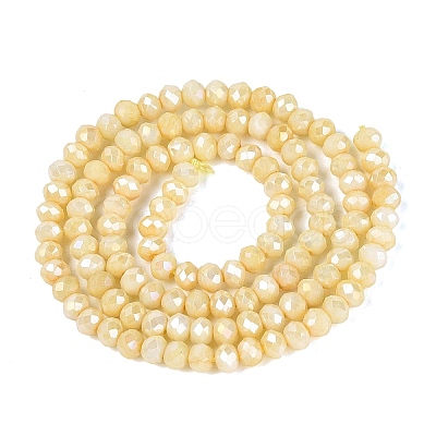 Anti-Tarnish Electroplate Rondelle Glass Beads Strands EGLA-T021-3mm-17-10-1