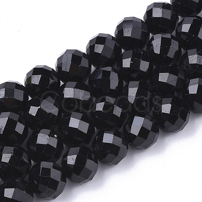 Natural Black Tourmaline Beads Strands G-S345-4mm-002-1