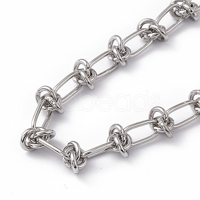 Non-Tarnish 304 Stainless Steel Kont Link Chain Necklace for Men Women LS-NJEW-P269-02P-1