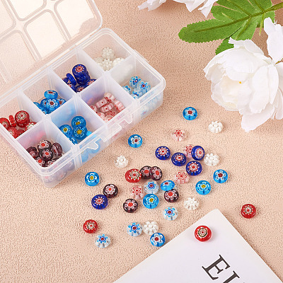 Handmade Millefiori Glass Beads LK-CD0001-002-1