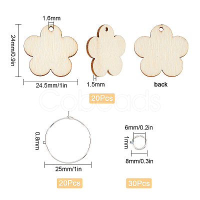 DIY Flower Wine Glass Charm Tags Making Kit DIY-SC0018-59-1