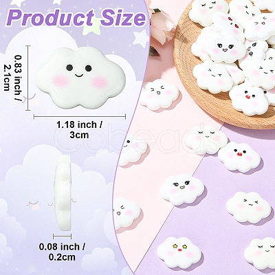 32Pcs 8 Styles Funny Opaque Resin Cabochons RESI-YW0005-94-1