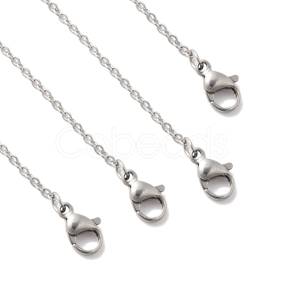 4Pcs 304 Stainless Steel Cable Chain Necklace Making STAS-FS0001-81P-1