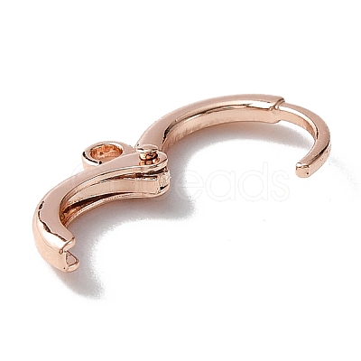 Brass Huggie Hoop Earring Findings KK-WH0044-67RG-1