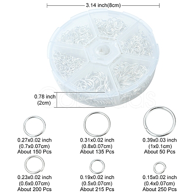 1 Box Iron Open Jump Rings Set IFIN-YW0001-44P-1