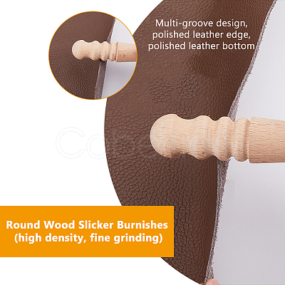 4Pcs 4 Styles Wood Leather Edge Burnisher Handworking AJEW-FH0005-30-1