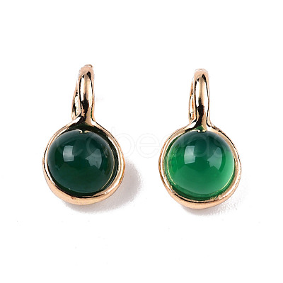 Natural Dyed & Heated Green Onyx Agate Charms G-N326-141B-1