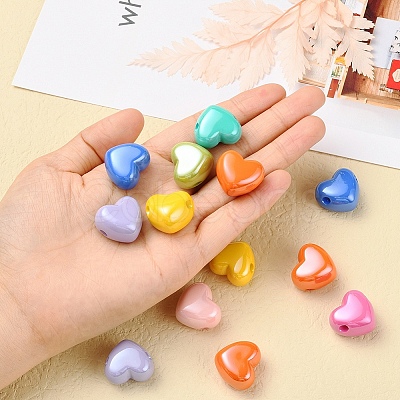 32Pcs 8 Colors Opaque Acrylic European Beads MACR-YW0001-42-1