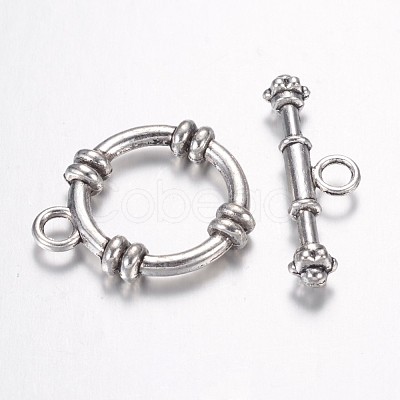 Tibetan Style Alloy Toggle Clasps PALLOY-G117-09AS-1