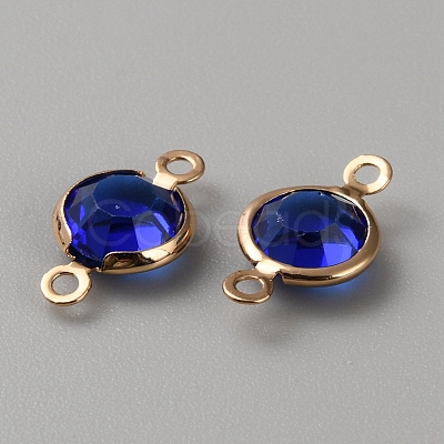 Brass Pave Glass Connector Charms FIND-WH0420-93KCG-01-1