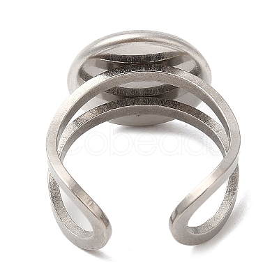 Non-Tarnish 304 Stainless Steel Open Cuff Findings STAS-R123-02A-P-1