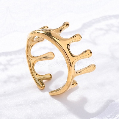 Marine Animal Theme 304 Stainless Stee Open Cuff Rings RJEW-Q005-01F-G-1