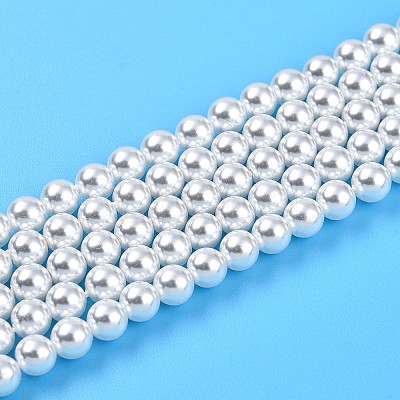 Baking Paint Pearlized Glass Pearl Bead Strands HY-N002-4mm-A12-1
