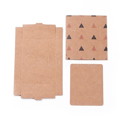 Kraft Paper Boxes and Earring Jewelry Display Cards CON-L015-B02-1