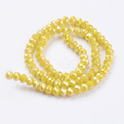 Electroplate Glass Bead Strands X-GLAA-F001-6x4mm-11L-1