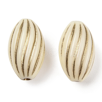 Oval Plating Acrylic Beads X-PACR-Q102-128A-1