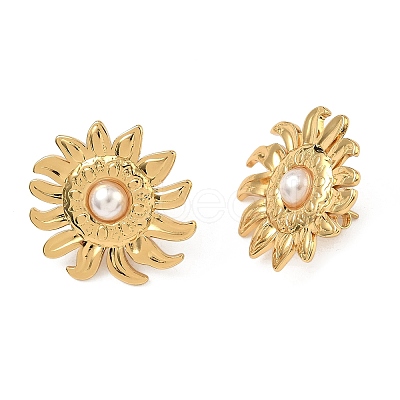 201 Stainless Steel Stud Earrings EJEW-D354-08G-03-1