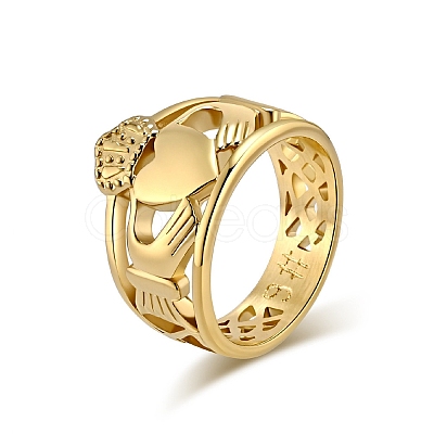 304 Stainless Steel Hollow Finger Rings for Men Women PW-WG73405-08-1-1