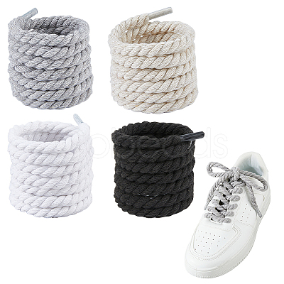 4 Pairs 4 Colors Cotton Shoelaces FIND-FH0012-05-1