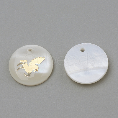 Freshwater Shell Pendants LS-SHEL-Q010-004G-1