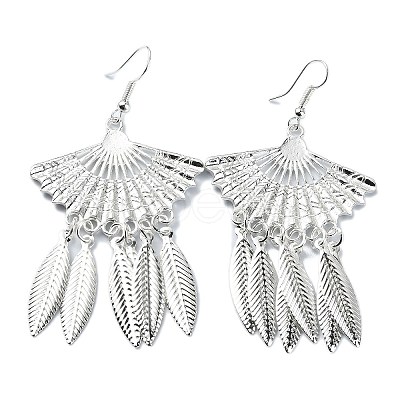 Silver Alloy Chandelier Earrings LS-EJEW-D092-02A-S-1