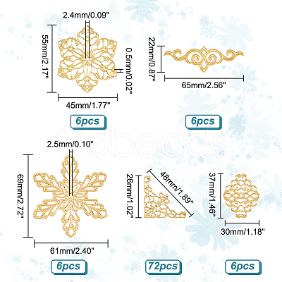 PandaHall Elite 5 Style Iron Filigree Joiners Links IFIN-PH0001-95-1