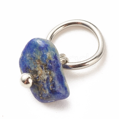 7Pcs 7 Styles Natural Stone Chip Charms PALLOY-JF01485-02-1
