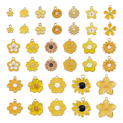 36Pcs 18 Styles Alloy Enamel Pendants ENAM-TA0004-07-1