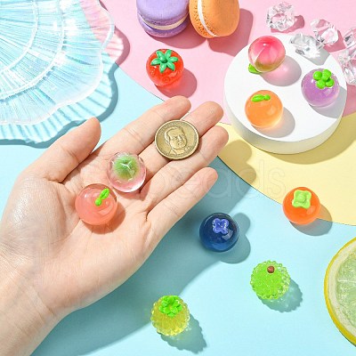 10Pcs 10 Styles Fruit Transparent Resin Cabochons RESI-CJ0004-83-1